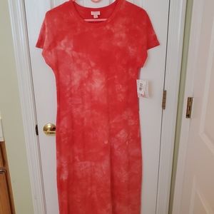 New Lularoe Red Tie Dye Maria Maxi Dress Size XS